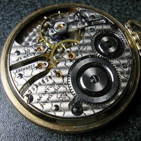 HAMPDEN AVIATOR ハンプデン手巻きアンティーク懐中時計 : 古時計の館