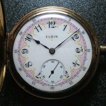 ELGIN ファンシーダイヤル(装飾文字盤)アンティーク手巻き懐中時計