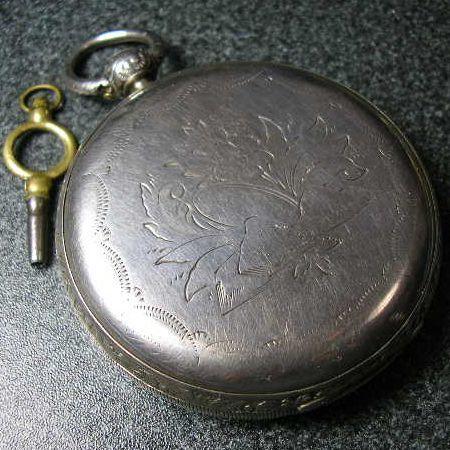 J.F.Cooper アンティーク鍵巻き銀ハンターケース懐中時計 : 古時計の館