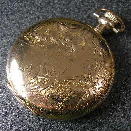 ELGIN 彫金入りハンターケース、手巻きアンティーク懐中時計 | www