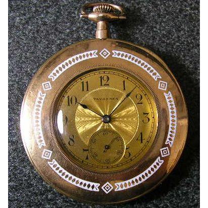 TAVANNES エナメル装飾 薄型手巻きアンティーク懐中時計 : 古時計の館