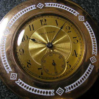 TAVANNES エナメル装飾 薄型手巻きアンティーク懐中時計 : 古時計の館