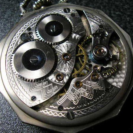 WALTHAM（ウォルサム） 装飾入り10角ケース 手巻きアンティーク懐中