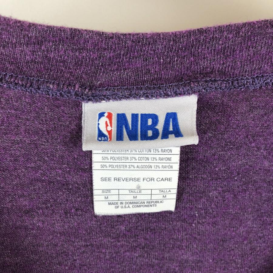 古着 NBA エヌビーエー プリントTシャツ LOS ANGELS LAKERS Vネック パープル系 レディースM 中古 n004256｜furugiya-sun｜03