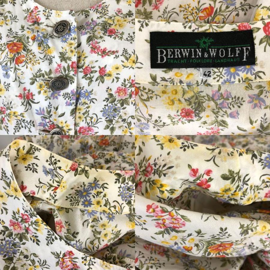 古着 BERWIN & WOLFF チロルワンピース 小花柄 ロング丈 ヴィンテージ  