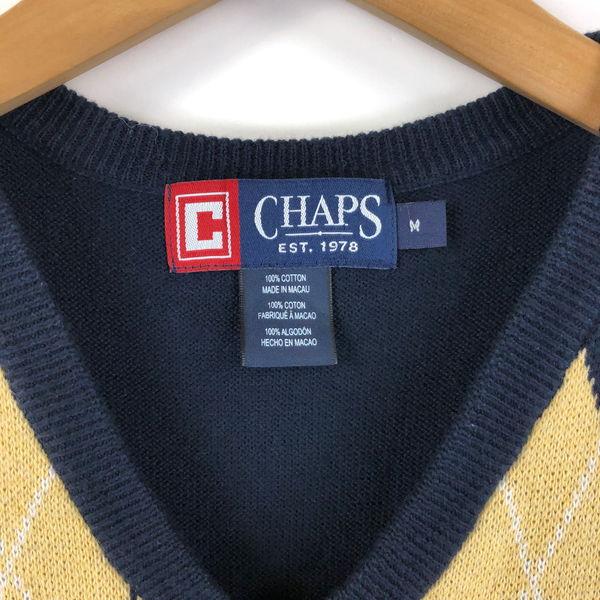 【古着】 CHAPS チャップス ラルフローレン ニットベスト アーガイル 90年代 ネイビー系 メンズM 【中古】 n048589｜furugiya-sun｜03