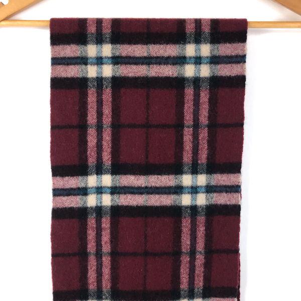 【古着】 BURBERRY バーバリー ウールマフラー チェック柄 スコットランド製 ワイン系 【中古】 n049541｜furugiya-sun｜02