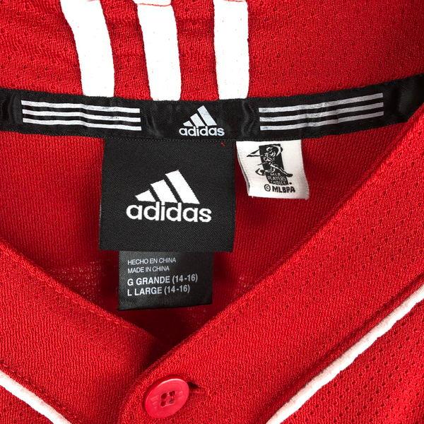 【古着】 adidas アディダス ベースボールシャツ MLB ロサンゼルス エンゼルス 半袖 レッド系 メンズL 【中古】 n050933｜furugiya-sun｜03