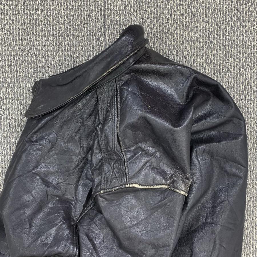 80s USA製 L.L.Bean レザージャケット 40 ブラック エルエルビーン A-2