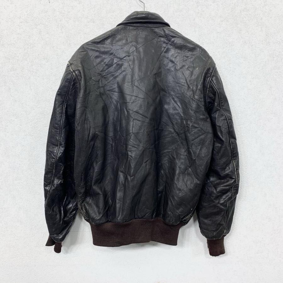 80s USA製 L.L.Bean レザージャケット 40 ブラック エルエルビーン A-2