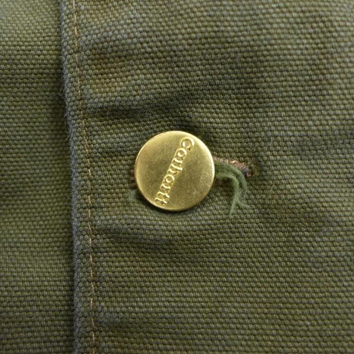 Xl 古着 長袖 カバーオール 90s カーハート Carhartt ワンポイントロゴ 内側ブランケット 襟コーデュロイ ダック地 緑 グリーン 21feb16 中古 メンズ アウター Co 古着屋rushout 通販 Yahoo ショッピング