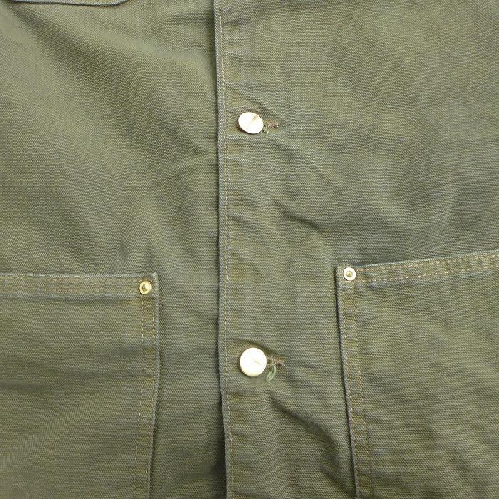 Xl 古着 長袖 カバーオール 90s カーハート Carhartt ワンポイントロゴ 内側ブランケット 襟コーデュロイ ダック地 緑 グリーン 21feb16 中古 メンズ アウター Co 古着屋rushout 通販 Yahoo ショッピング