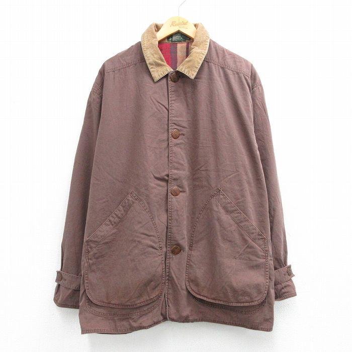 XL/古着 ジェイクルー 長袖 ブランド ハンティング ジャケット メンズ 90年代 90s 大きいサイズ 襟コーデュロイ コットン 濃ベージュ 内側フランネル【spe】 26mar09 XL/古着 ジェイクルー 長袖 ブランド ハンティング ジャケット メンズ