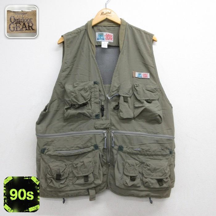【希少】80s〜90s dezert ナイロンベスト XL/古着 EAGLE CLAW ナイロン メンズ 90年代 90s フィッシング ベスト