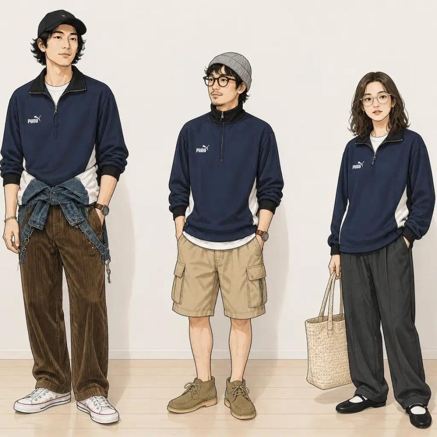 PUMA（プーマ） L/古着 長袖 ジャージ ハーフジップ メンズ 90年代 90s