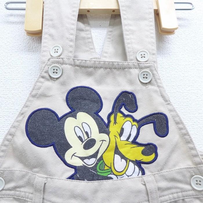 古着 キッズ 子供服 オーバーオール サロペット ロンパース ディズニー Disney ミッキー Mickey Mouse プルート コットン ベージュ カーキ apr10 Lba 古着屋rushout 通販 Yahoo ショッピング