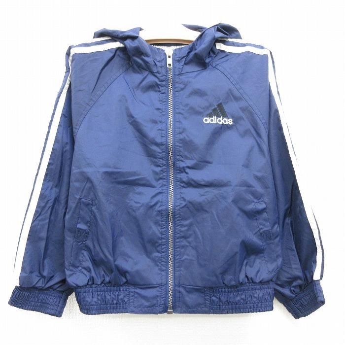 古着 キッズ 子供服 長袖 ナイロン ジャケット パーカー 90s アディダス Adidas ビッグロゴ ラグラン 紺 ネイビー 3本ライン 内側メッシュ nov Lba 古着屋rushout 通販 Yahoo ショッピング