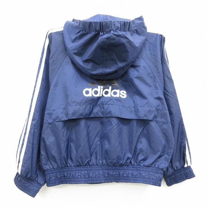 古着 キッズ 子供服 長袖 ナイロン ジャケット パーカー 90s アディダス Adidas ビッグロゴ ラグラン 紺 ネイビー 3本ライン 内側メッシュ nov Lba 古着屋rushout 通販 Yahoo ショッピング