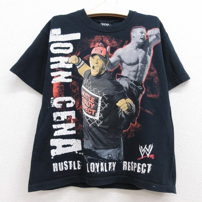 古着 半袖 Tシャツ キッズ ボーイズ 子供服 ワールドプロレスリング ジョンシナ コットン クルーネック 黒 ブラック 21jun02 Lba 古着屋rushout 通販 Yahoo ショッピング
