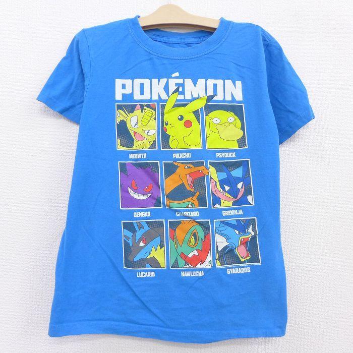 古着 半袖 Tシャツ キッズ ボーイズ 子供服 ポケモン ポケットモンスター ピカチュウ ニャース クルーネック 21jul15 Lba 古着屋rushout 通販 Yahoo ショッピング