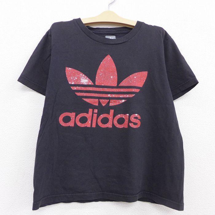 古着 アディダス Adidas 半袖 Tシャツ キッズ ボーイズ 子供服 ビッグロゴ リーフ トレフォイル コットン クルーネック 黒 ブラック 21jul15 Lba 古着屋rushout 通販 Yahoo ショッピング