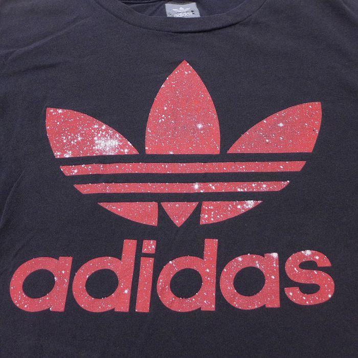 古着 アディダス Adidas 半袖 Tシャツ キッズ ボーイズ 子供服 ビッグロゴ リーフ トレフォイル コットン クルーネック 黒 ブラック 21jul15 Lba 古着屋rushout 通販 Yahoo ショッピング