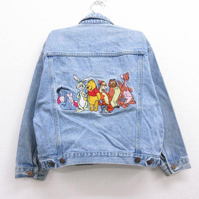 古着 長袖 ジージャン キッズ ボーイズ 子供服 90s ディズニー Disney くまのプーさん ティガー イーヨー 刺繍 紺 ネイビー デニム Spe Lba 古着屋rushout 通販 Yahoo ショッピング