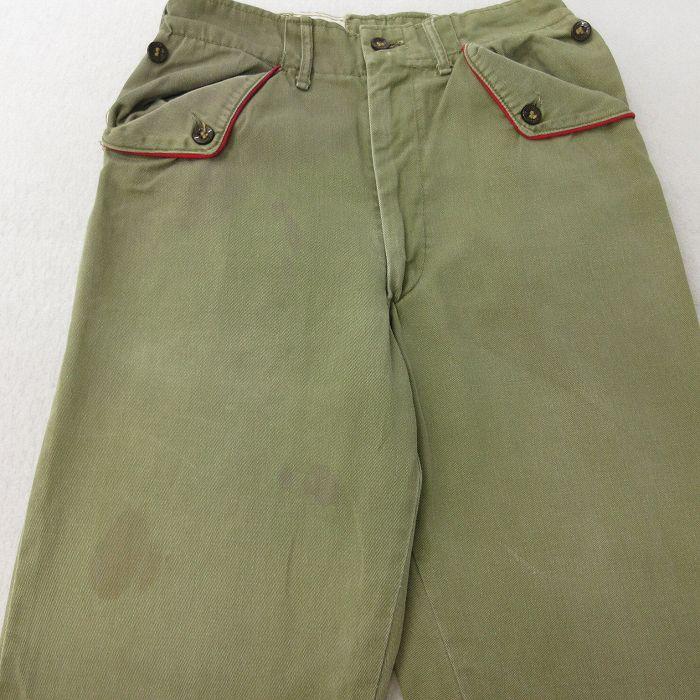 古着 ボーイスカウト パンツ キッズ ボーイズ 子供服 80s タロン 濃緑