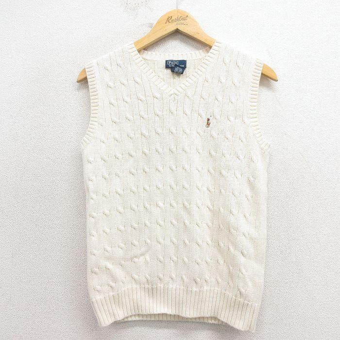 PoloRalphLauren ケーブルニットベスト XL（キッズ） POLO RALPH LAUREN（ポロ・ラルフローレン） 古着 ラルフローレン