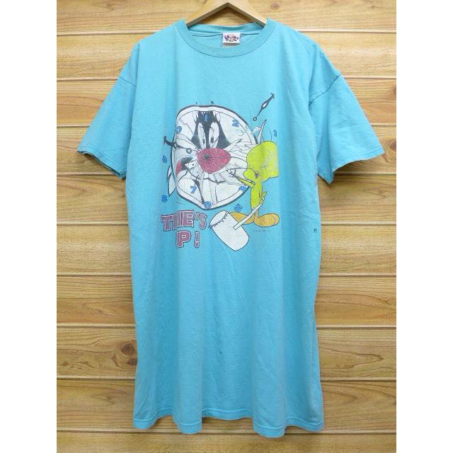 古着 ビンテージ Tシャツ ワンピース ルーニーテューンズ Looney Tunes トゥイーティー シルベスター 水色 18jul17 中古 Ldr 古着屋rushout 通販 Yahoo ショッピング