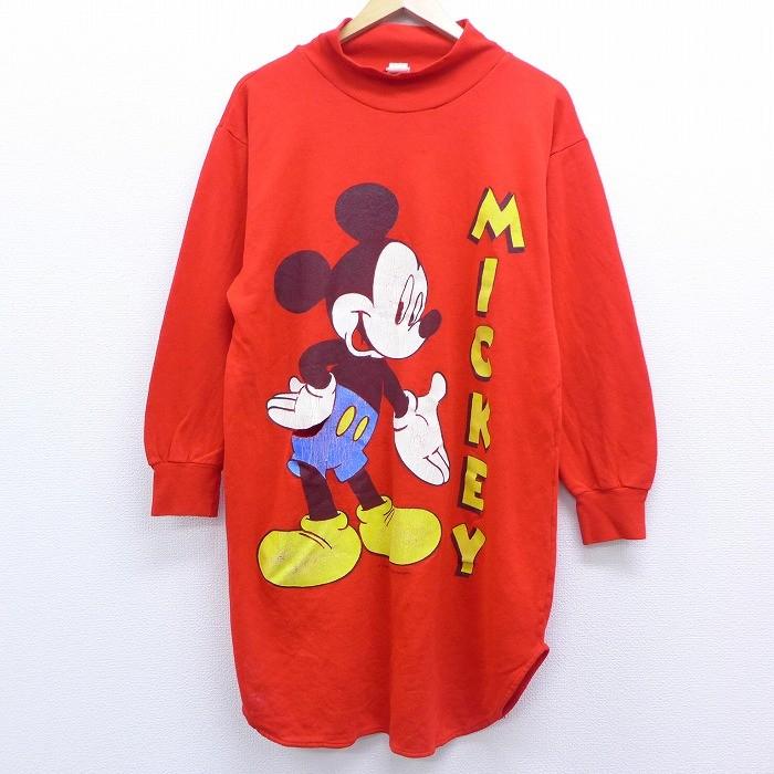 古着 レディース 長袖 スウェット ワンピース 90ｓ ディズニー Disney ミッキー Mickey Mouse ロング丈 ハイネック モックネック 青 ブルー 19nov19 中古 スエッ Lkn 古着屋rushout 通販 Yahoo ショッピング