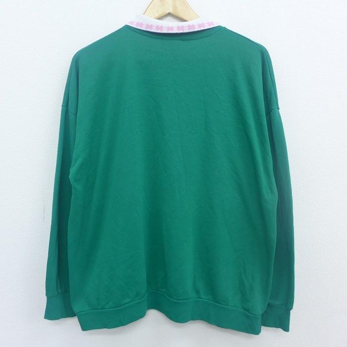 古着 レディース 長袖 スウェット ネコ 花 襟付き 緑 グリーン 19dec16 中古 スエット トレーナー トップス Lkn 古着屋rushout 通販 Yahoo ショッピング
