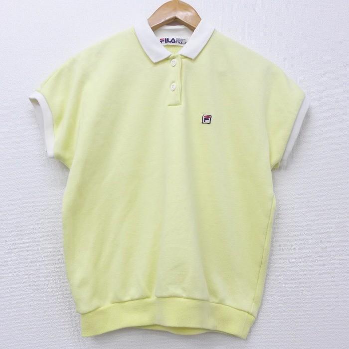 古着 レディース 半袖 スウェット 80s フィラ Fila Maglificio Biellese ワンポイントロゴ 襟付き 薄黄 イエロー may11 中古 スエット トレーナー トップス Lkn 古着屋rushout 通販 Yahoo ショッピング