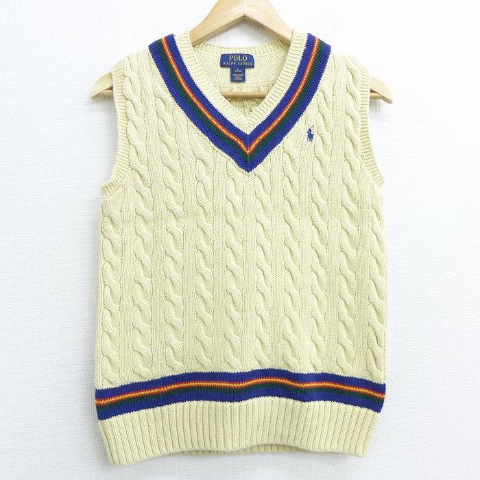 古着 ブランド チルデン ケーブル ニット ベスト ラルフローレン Ralph Lauren ワンポイントロゴ コットン Vネック 生成り  20sep01 中古 トップス :lkn20072325:古着屋RUSHOUT - 通販 - Yahoo!ショッピング