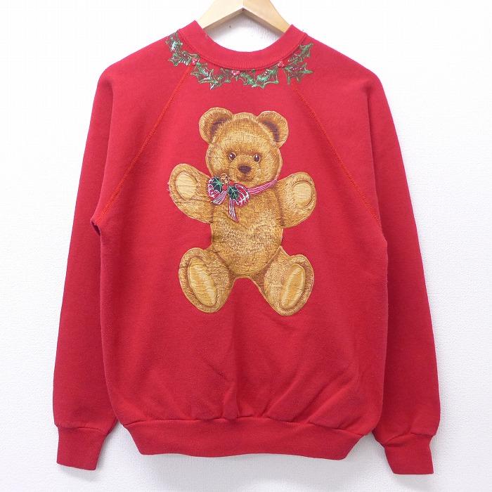 バレンタインくまトレーナー XL 古着