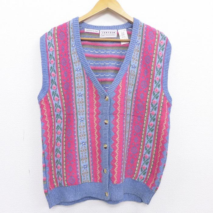 古着 レディース ニット ベスト 花 ウール Vネック 薄紺他 ネイビー sep30 中古 トップス Lkn0801 古着屋rushout 通販 Yahoo ショッピング