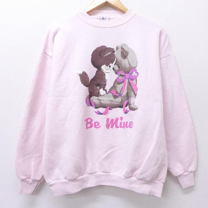 古着 レディース 長袖 スウェット 90s ネコ クマ クルーネック 薄ピンク nov11 中古 スエット トレーナー トップス Lkn 古着屋rushout 通販 Yahoo ショッピング