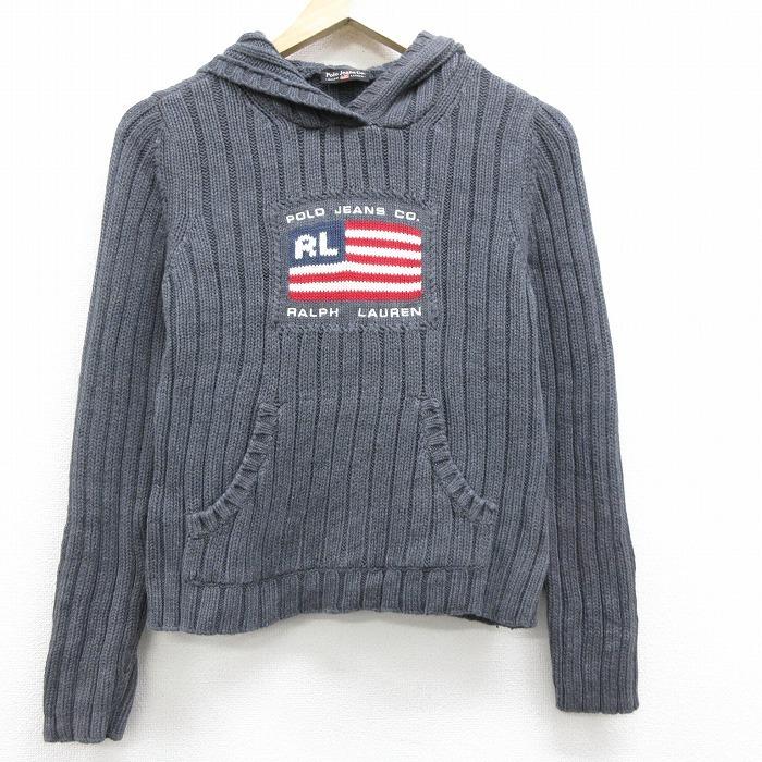 古着 レディース 長袖 ブランド セーター パーカー ラルフローレン Ralph Lauren ポロジーンズ 星条旗 刺繍 コットン グレー nov30 中古 ニット トップス Lkn1021 古着屋rushout 通販 Yahoo ショッピング