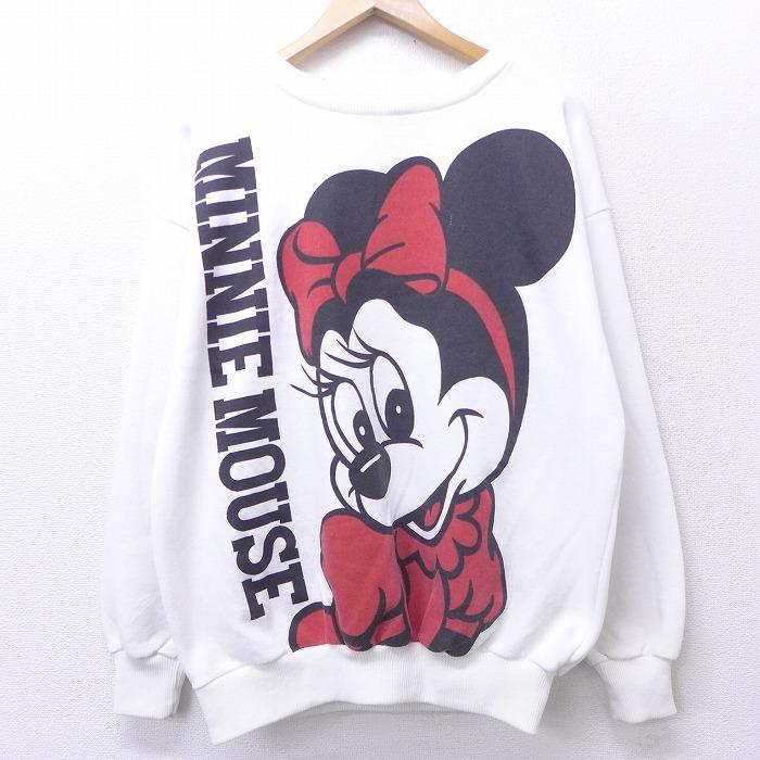 古着 レディース 長袖 スウェット 90s ディズニー Disney ミニー 両面プリント クルーネック 白 ホワイト dec16 中古 スエット トレーナー トップス Lkn 古着屋rushout 通販 Yahoo ショッピング