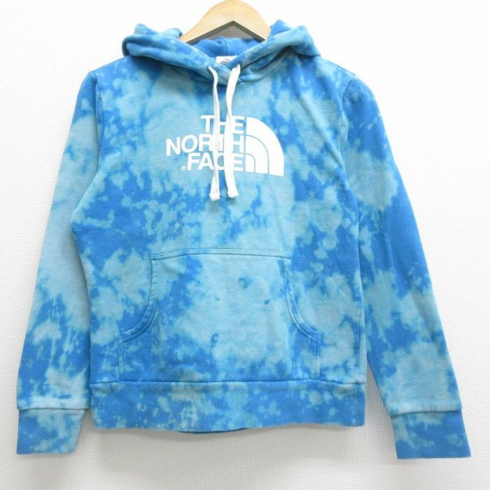 古着 レディース 長袖 スウェット パーカー ノースフェイス The North Face ビッグロゴ 青 ブルー ブリーチ加工 21jan07 中古 スエット トレーナー トップス Lkn 古着屋rushout 通販 Yahoo ショッピング