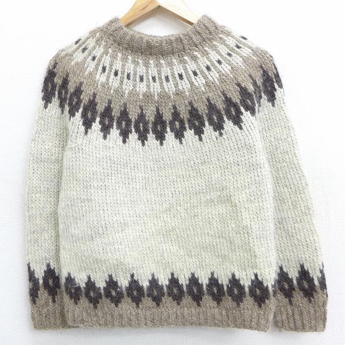 古着 レディース 長袖 ノルディック セーター ロパペイサ ラグラン クルーネック ウール 薄ベージュ他 カーキ 21feb17 中古 ニット トップス Lkn 古着屋rushout 通販 Yahoo ショッピング