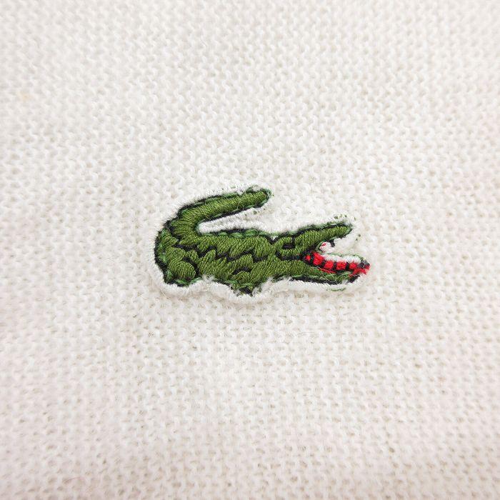 古着 ラコステ LACOSTE 長袖 ブランド ニット カーディガン レディース 70s Heymaker ワンポイントロゴ アクリル 白 ホワイト 23sep26｜furugiyarushout｜02