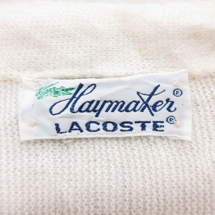 古着 ラコステ LACOSTE 長袖 ブランド ニット カーディガン レディース 70s Heymaker ワンポイントロゴ アクリル 白 ホワイト 23sep26｜furugiyarushout｜03