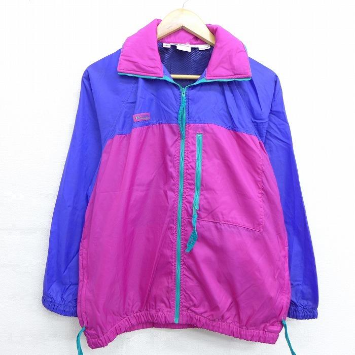 古着 レディース 長袖 ナイロン ジャケット 90s コロンビア Columbia ワンポイントロゴ ラグラン ツートンカラー ピンク他 oct05 中古 アウター ウインドブレ Lou0296 古着屋rushout 通販 Yahoo ショッピング