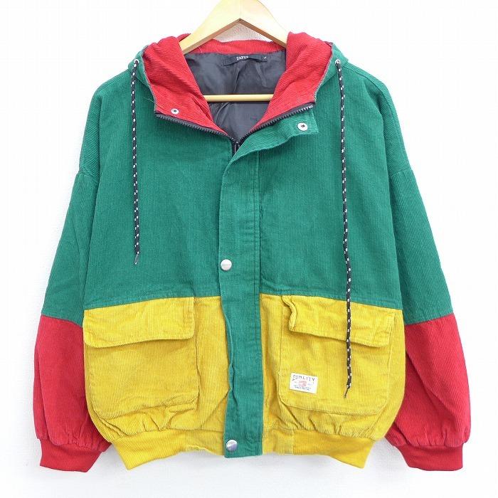 古着 長袖 コーデュロイ ジャケット パーカー Duality 大きいサイズ マルチカラー 緑他 グリーン nov26 中古 アウター ジャンパー ブルゾン Lou 古着屋rushout 通販 Yahoo ショッピング