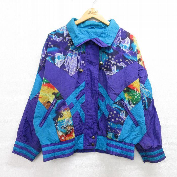 古着 長袖 ナイロン ジャケット レディース 90s クレイジーパターン