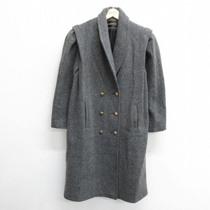 古着 長袖 ウール コート レディース 90s ロング丈 ショールカラー