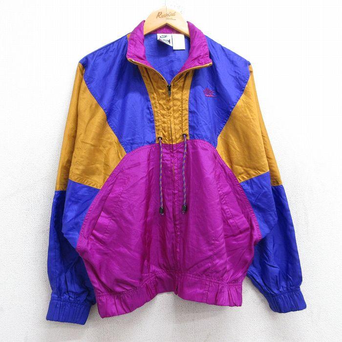 90s NIKE ナイキ ナイロンジャケット マルチカラー XXL NIKE（ナイキ） 古着 長袖 ナイロン ジャケット レディース 90s ワン