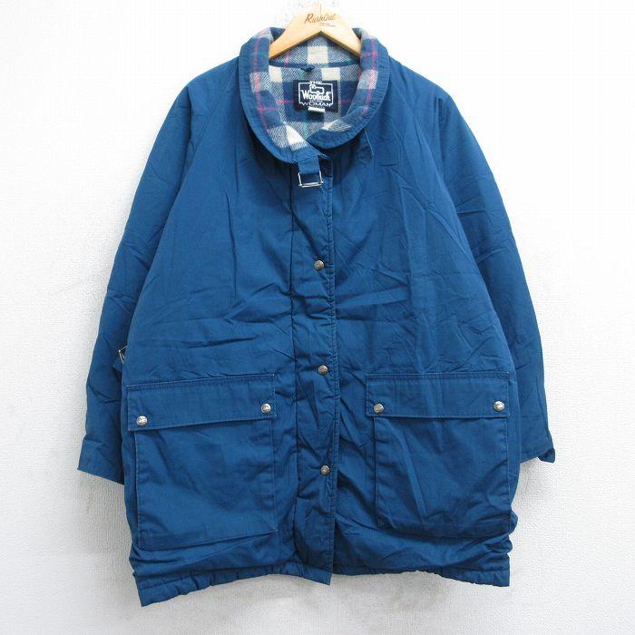 古着 ウールリッチ 長袖 ジャケット レディース 80年代 80s ラグラン 大きいサイズ USA製 青系 内側ウール 26jan16 | 