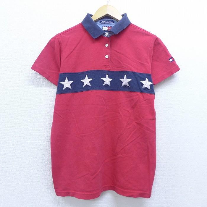 古着 レディース 半袖 ブランド ポロ シャツ 90s トミーヒルフィガー Tommy Hilfiger ワンポイントロゴ 星 刺繍 鹿の子 コットン 赤 レッド Spe apr28 中 Lsh 古着屋rushout 通販 Yahoo ショッピング